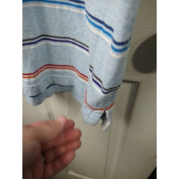 $ Old Navy Men's XXL Polo Striped Blue Shirt Short Sleeve Two Button Close - Picture 6 of 10